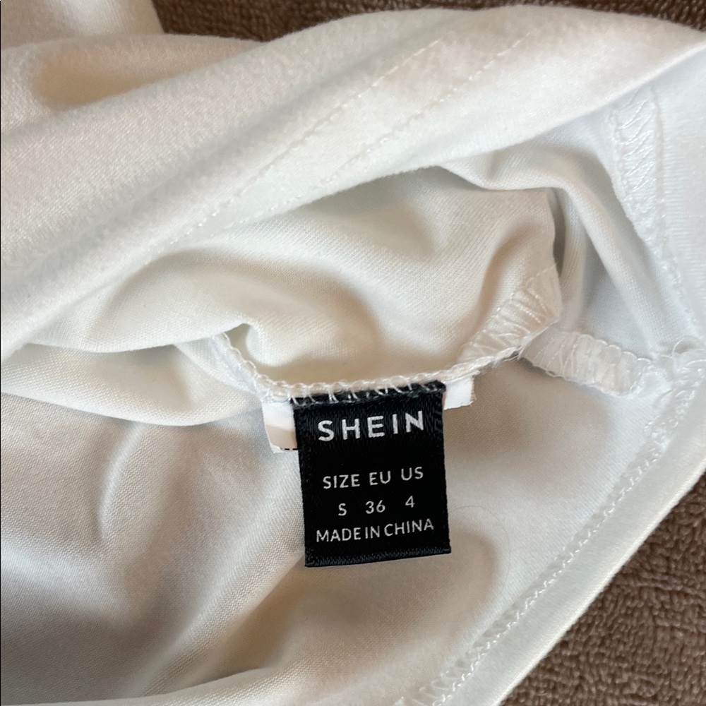 SHEIN White Tee with Leopard Print Lips - Picture 4 of 5